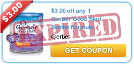 $3.00 off any 1 Gerber Good Start Soothe Formula