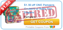 $1.50 off ONE Pampers Cruisers or Baby Dry Diapers