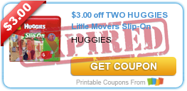 $3.00 off TWO HUGGIES Little Movers Slip-On