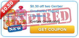 $0.50 off two Gerber Graduates Yogurt Grabbers