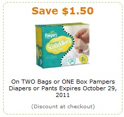 Amazon coupon for Pampers
